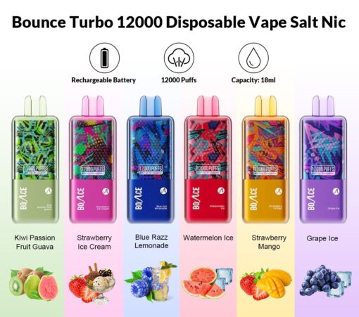 Bounce Turbo 12000 Disposable vape Salt Nic in Dubai and UAE